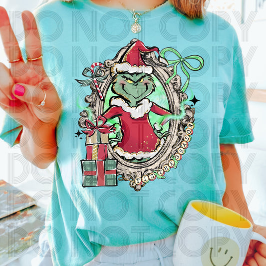 Grinch ‘Tis The Season Mirror DTF Prints