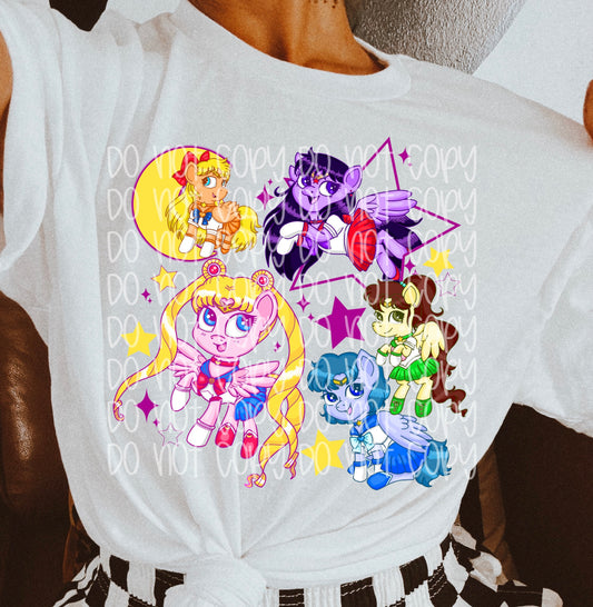 Sailor Moon Ponies DTF Prints