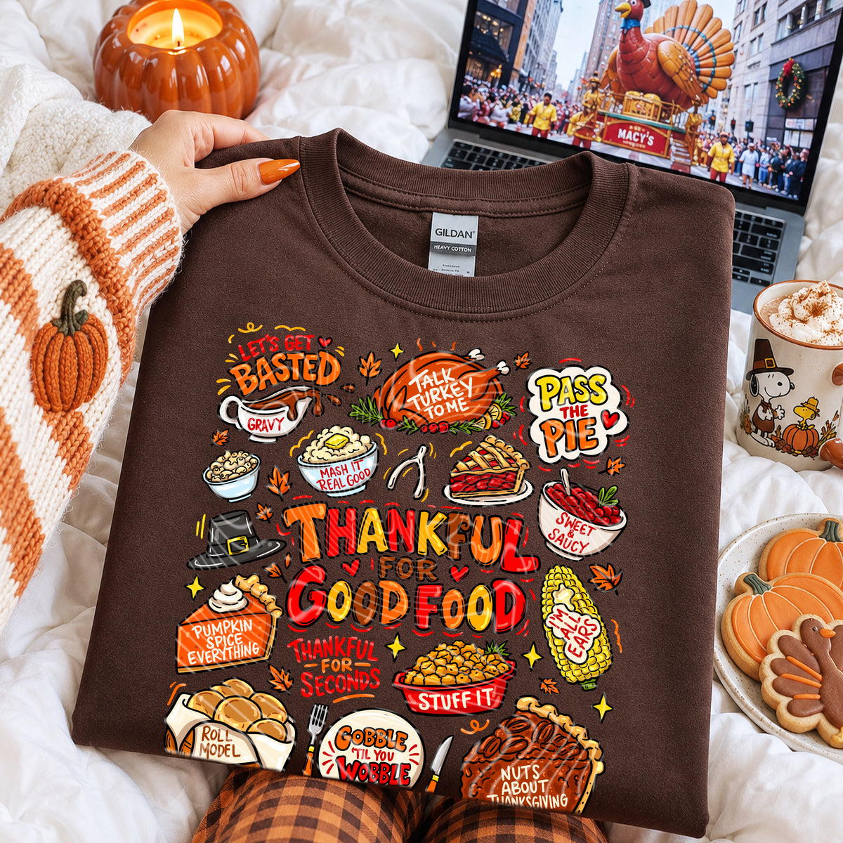 Thankful For Good Food Doodle DTF Print