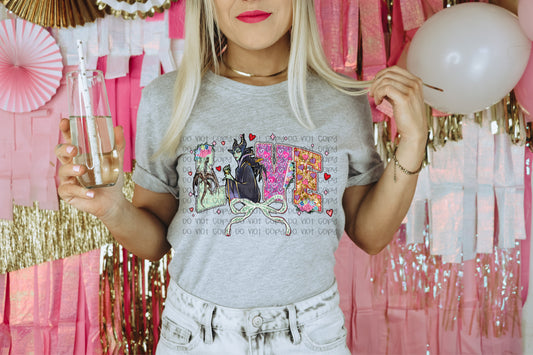 Love Maleficent Valentine DTF Prints