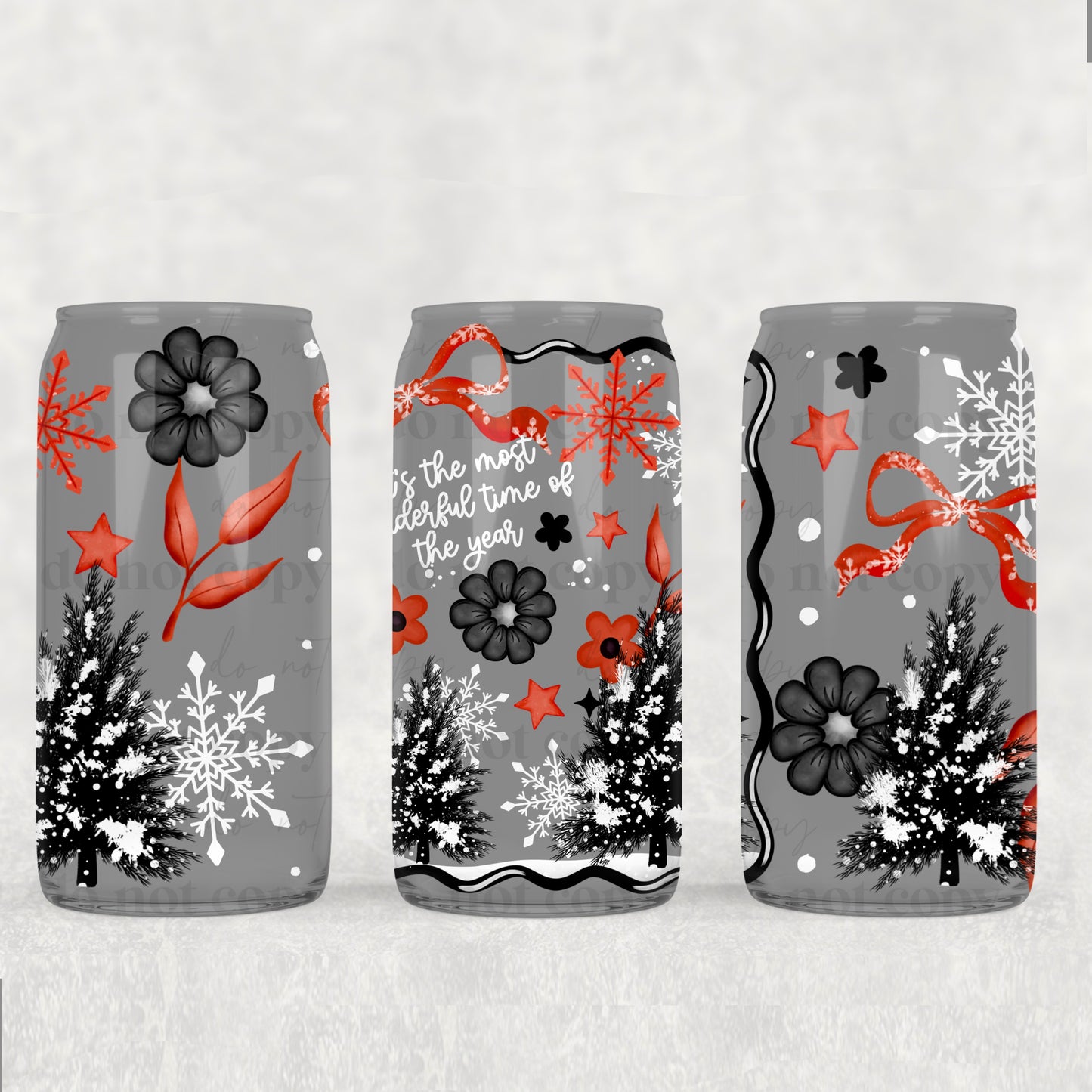 It’s The Most Wonderful Time Of The Year 16 oz Glass Wraps