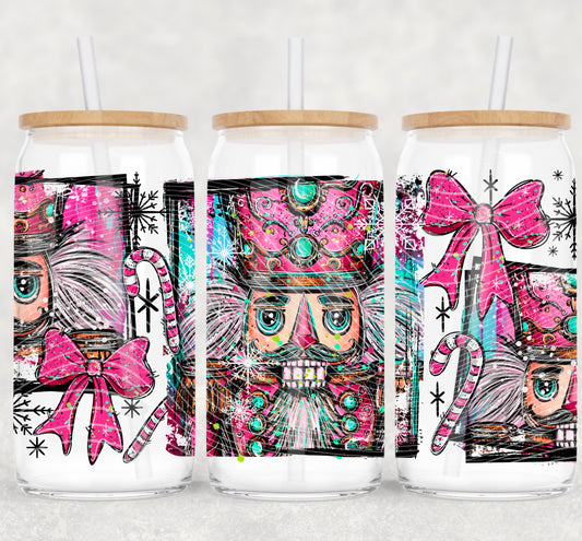 Selfie Nutcracker 16 oz Glass Wraps