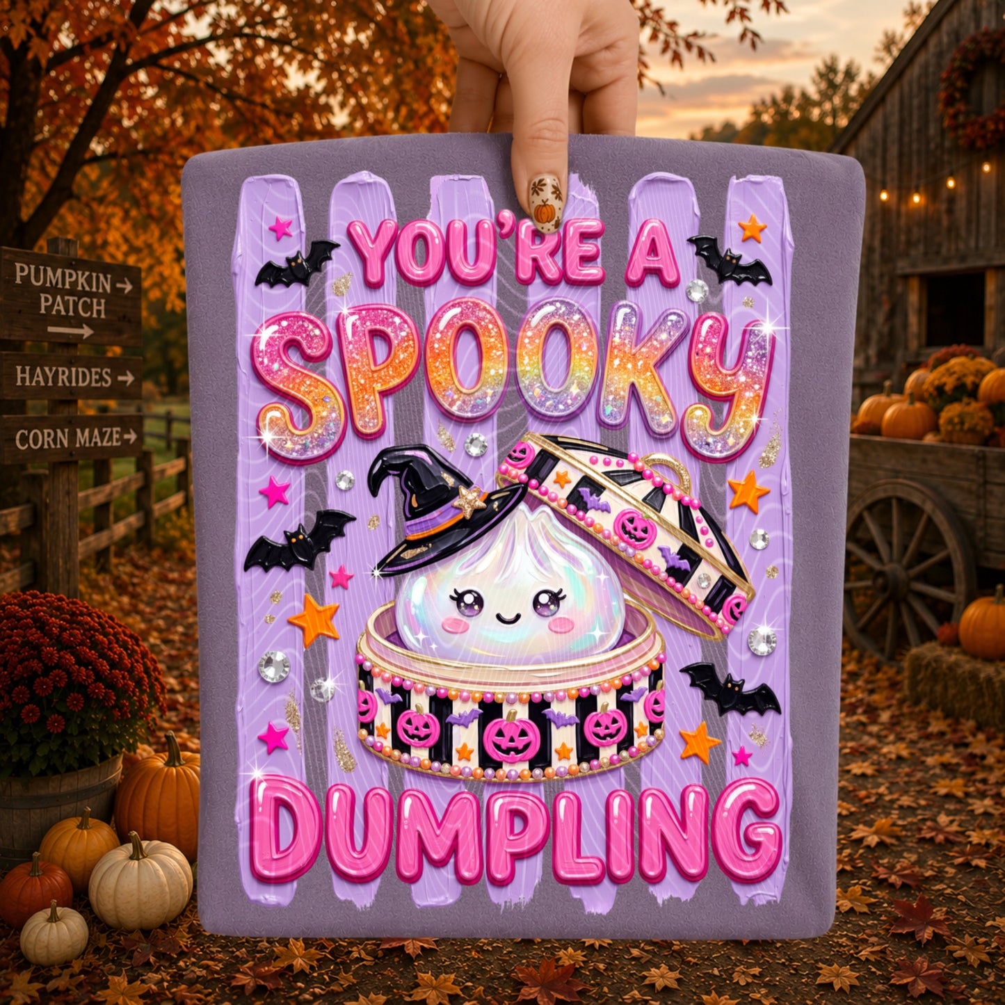 You’re A Spooky Dumpling (Realistic Paint) DTF Print