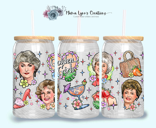 Golden Girls 16 oz Glass Can Wrap