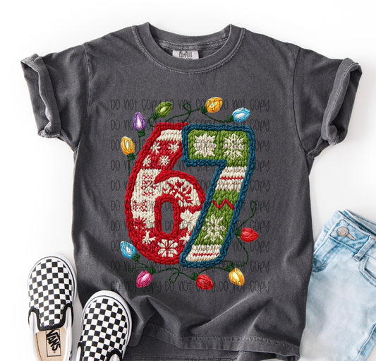 Christmas 6 7 Faux Yarn  DTF Print