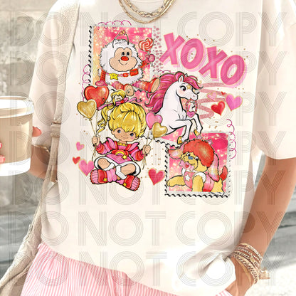 XOXO Rainbow Girl Stamps DTF Prints