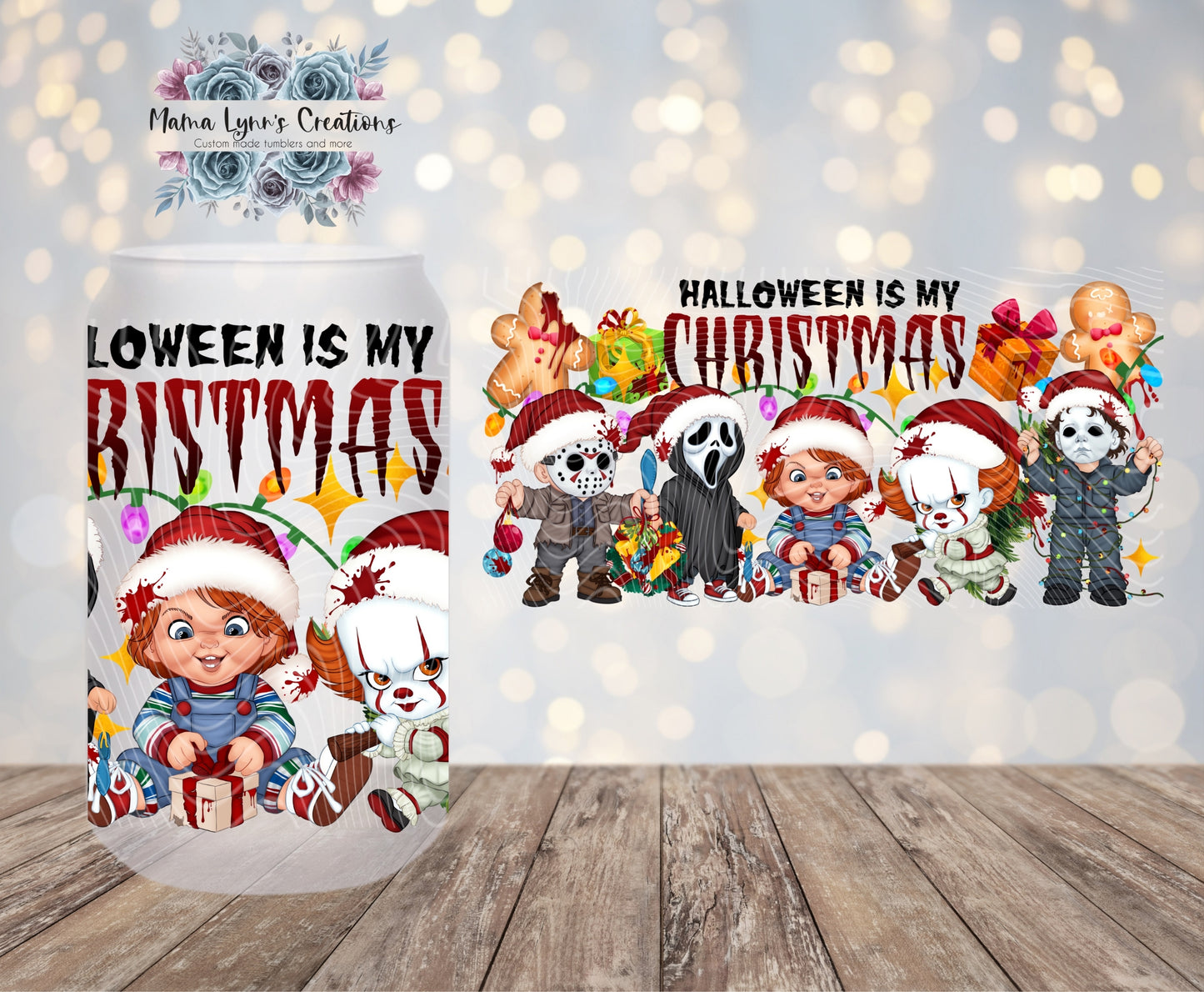 Halloween Is My Christmas 16 oz Glass Can Wrap