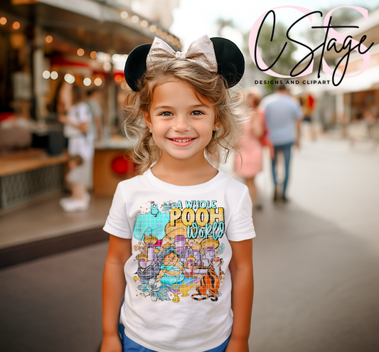 A Whole Pooh World DTF Print