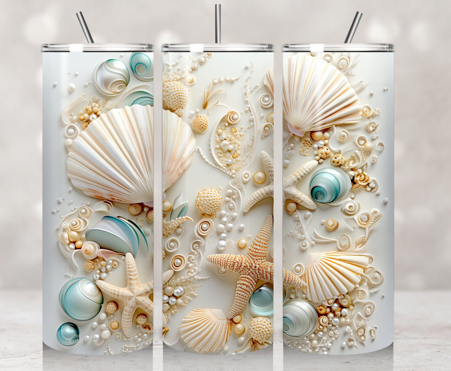 3D Seashells and Pearls