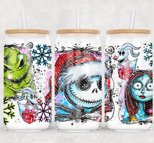 Christmas NBC 16 oz Glass Wraps