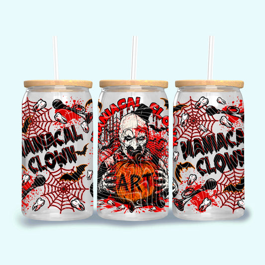 Maniacal Clown 16 oz Glass Wrap