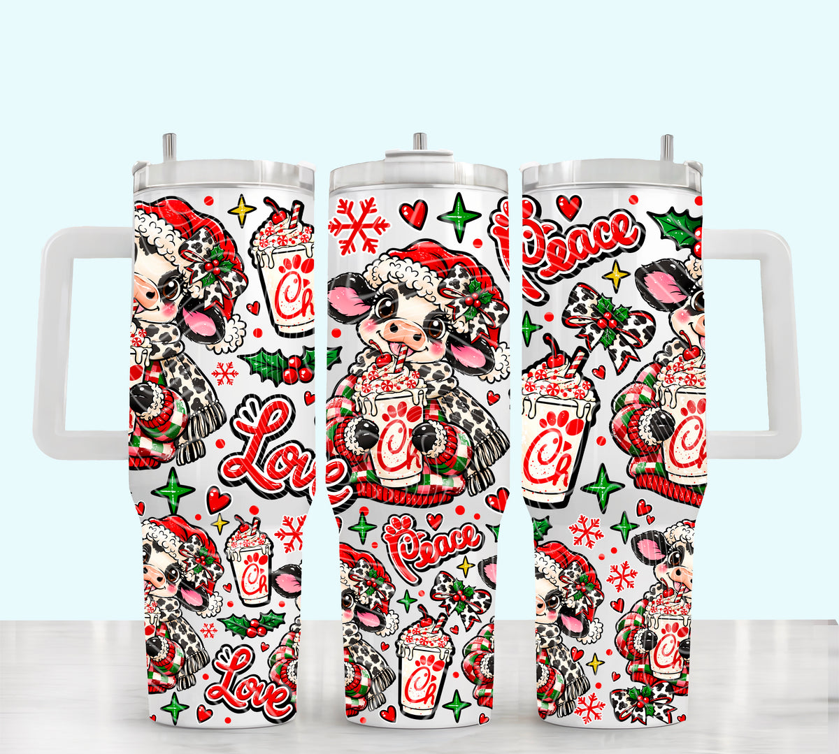 Peace, Love And ChickFilA 40 oz Tumbler Prints