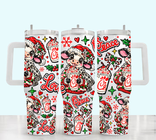 Peace, Love And ChickFilA 40 oz Tumbler Prints