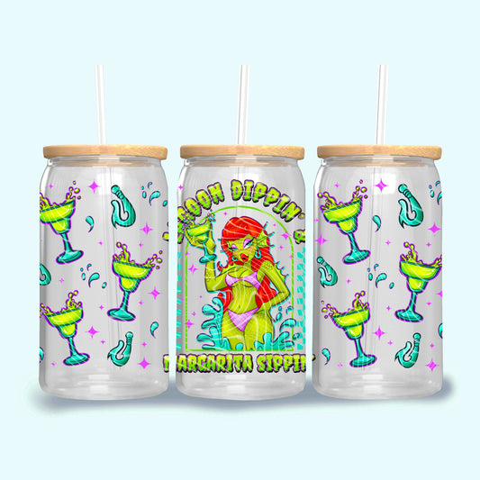 Lagoon Dippin’ & Margarita Sippin’ 16 oz Glass Can Wraps