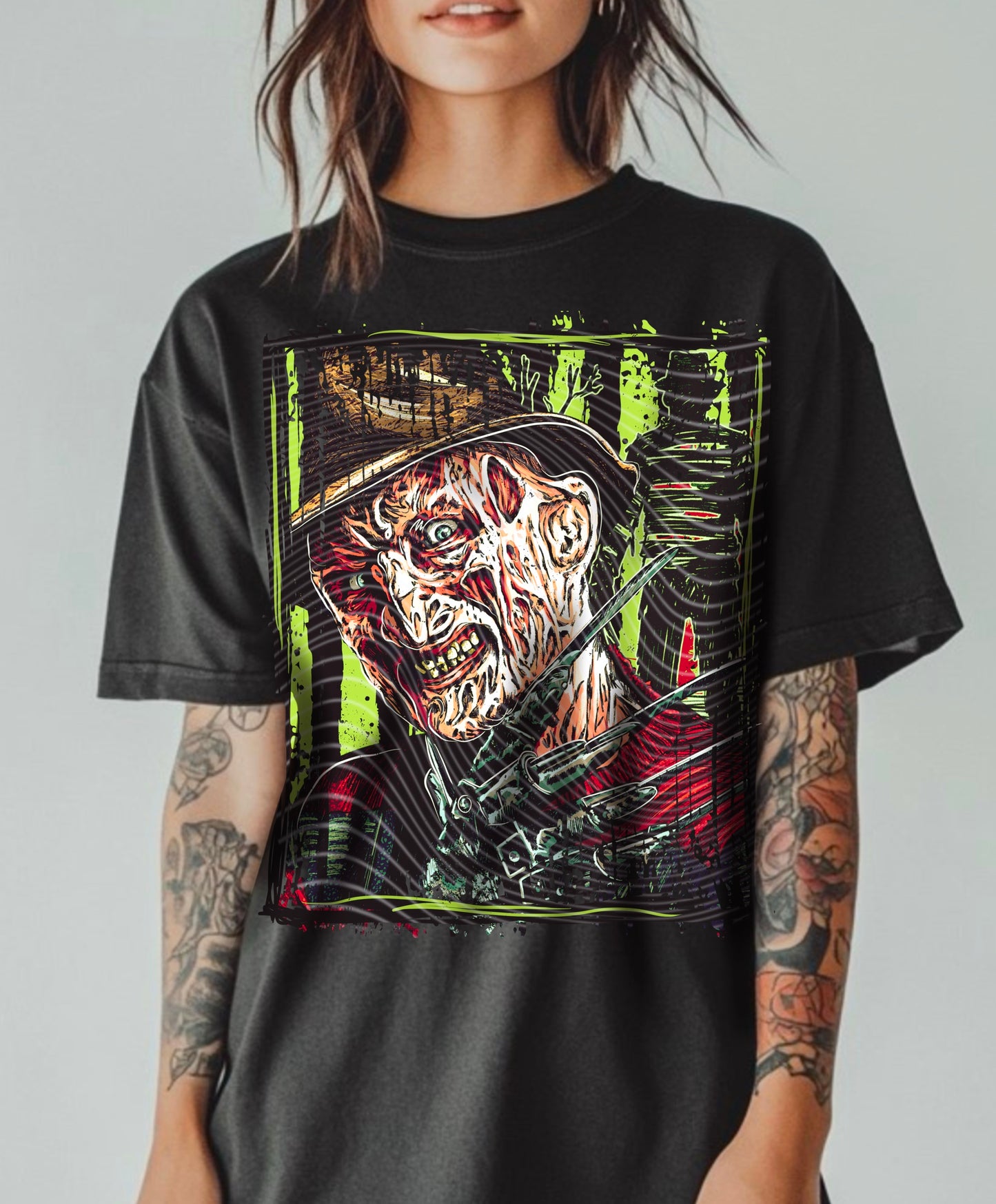 Horror Freddy Selfie Green DTF Print