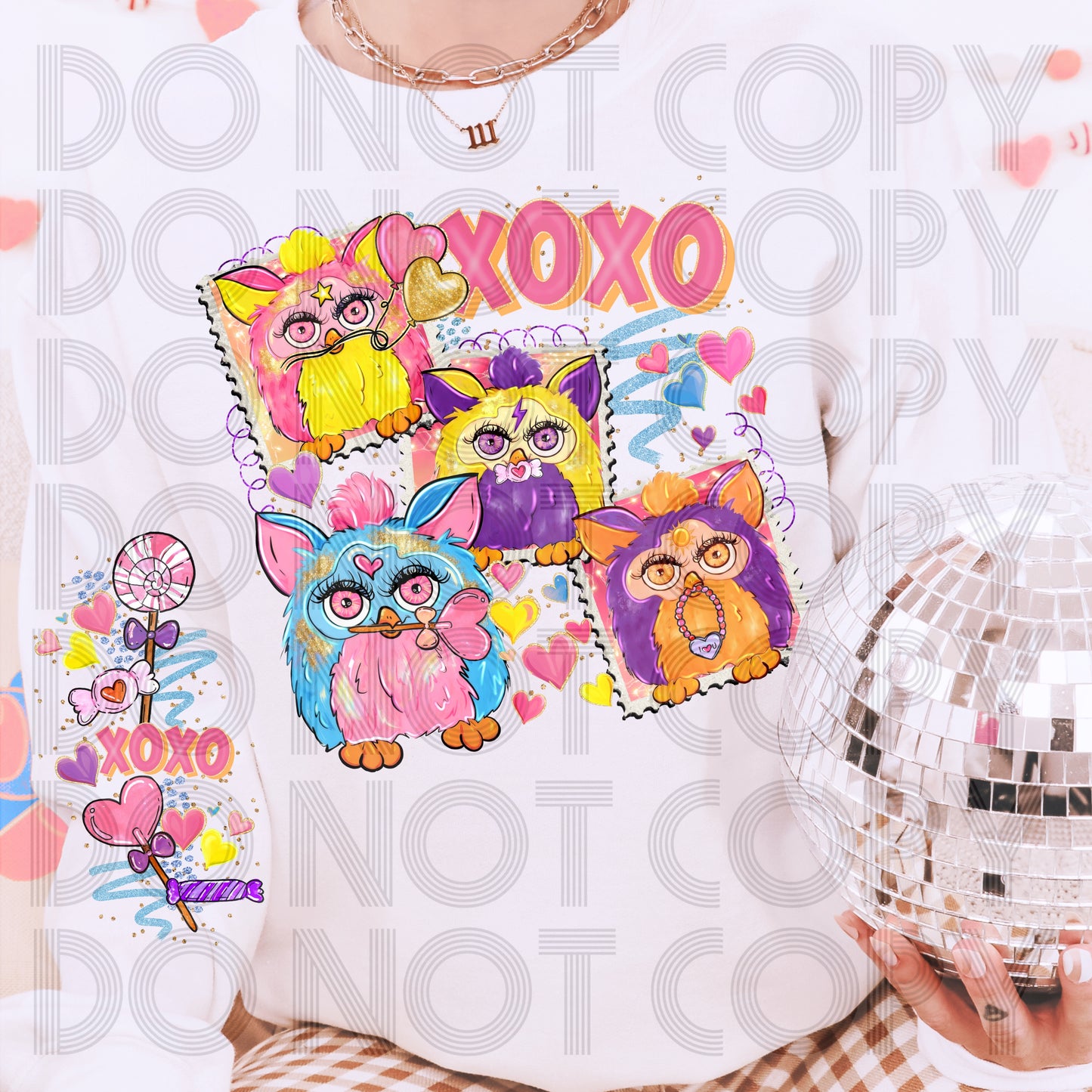 XOXO Furbee Stamps DTF Prints