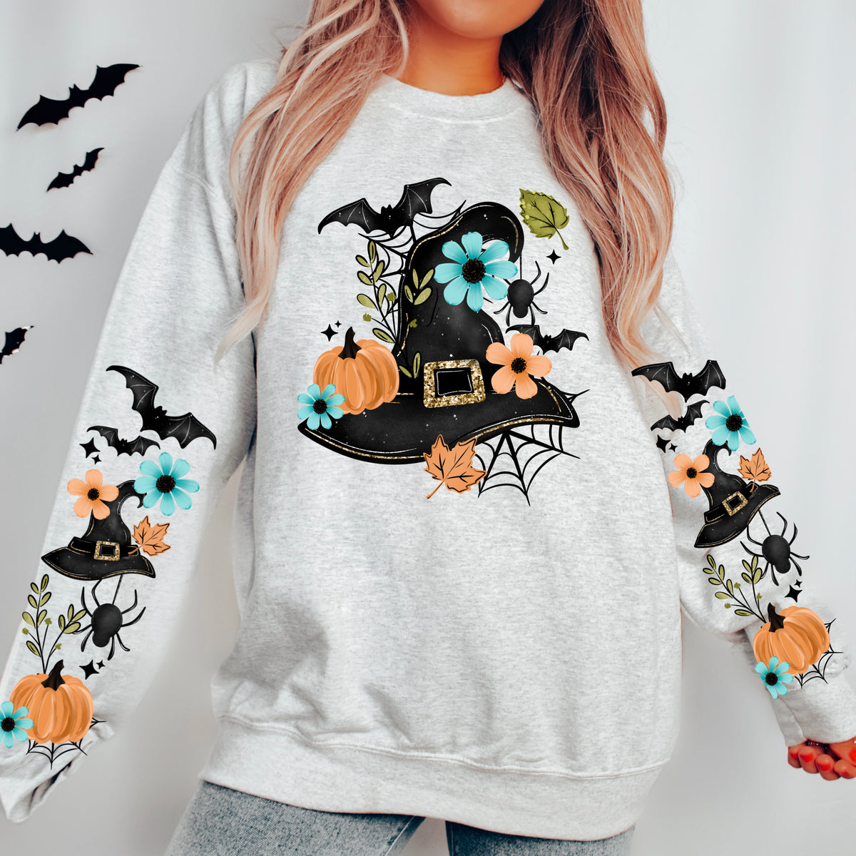 Floral Witch Hat DTF Print
