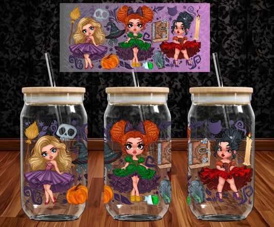 Hocus Sisters Purple Elements 16 oz Glass Wraps