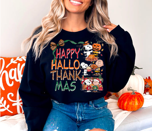 Happy Hallo-Thank-Mas Peanuts DTF Prints