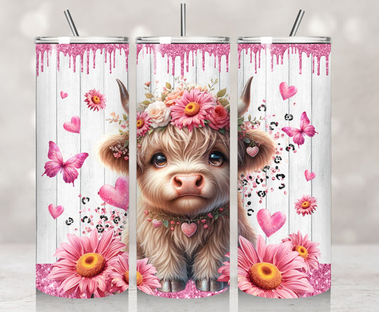 Pink Floral Baby Cow