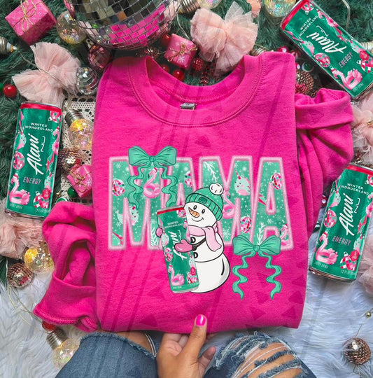 (Faux Embroidery) Winter Wonderland Mama DTF Prints