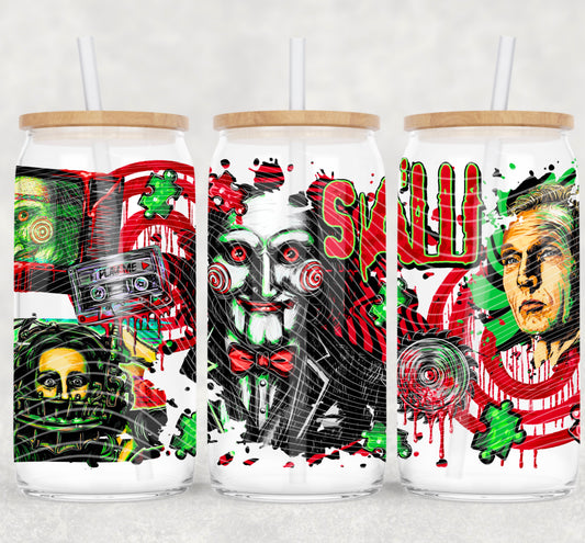 Horror SAW 16 oz Glass Wrap