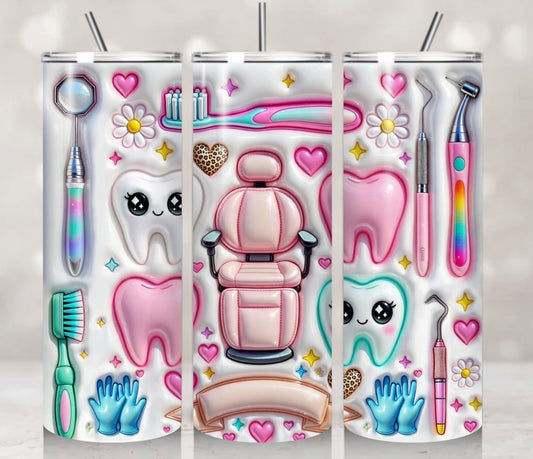 Cute Dental Collage Tumbler Wrap