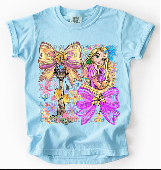 Rapunzel Bows DTF Print