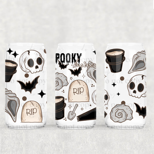 Spooky Beach 16 oz Glass Wraps