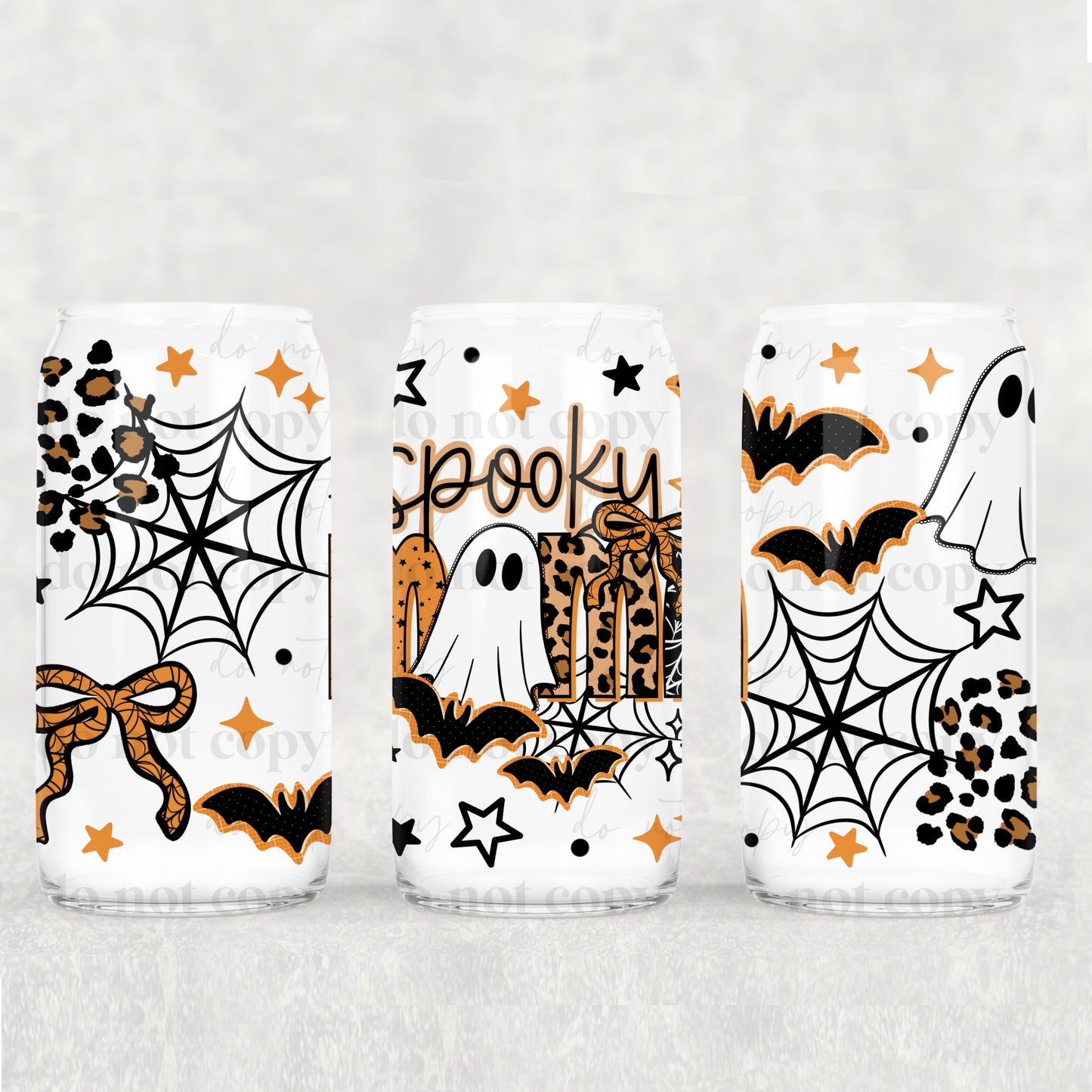 Spooky Mama 16 oz Glass Wrap