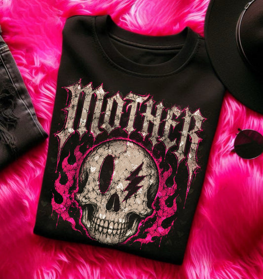 Mother Skull (Halftone for Black Fabric Only) DTF Print