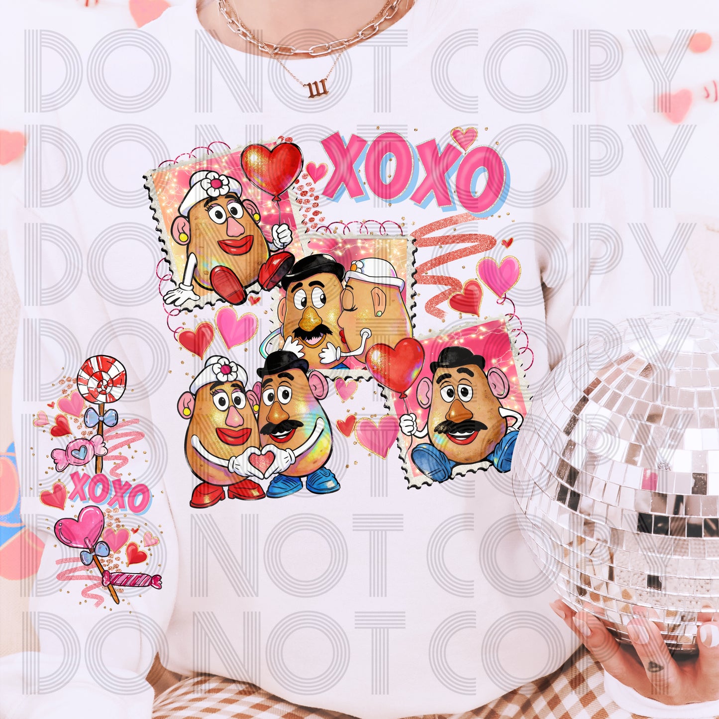 XOXO Potato Couple Stamps DTF Prints