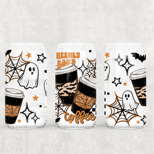 Freshly Boo’d Coffee 16 oz Glass Wrap