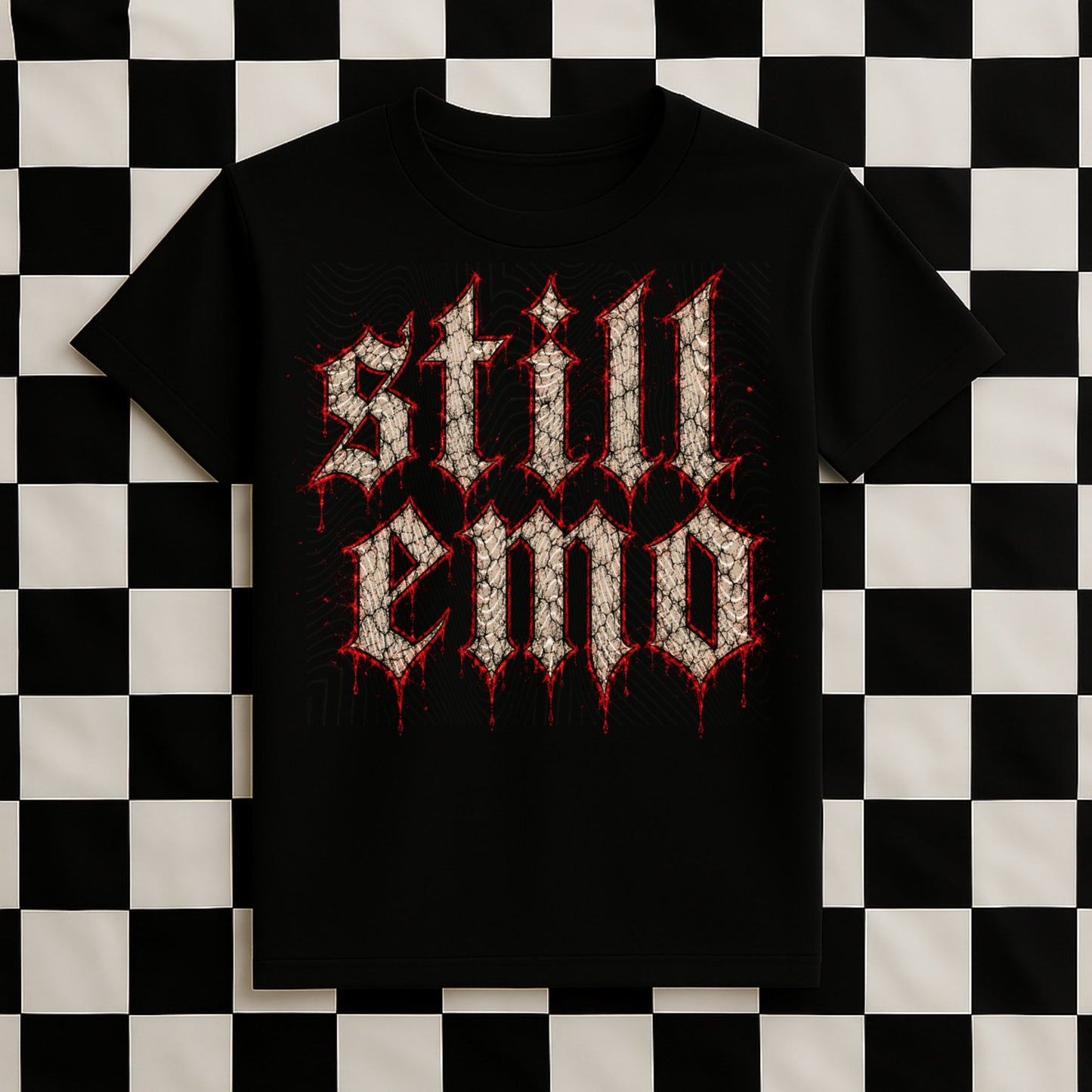 Still Emo (Halftone for Black Fabric Only) DTF Print