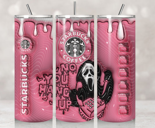 3D/Inflated Pink ScreamGhost Coffee