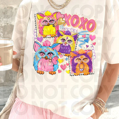 XOXO Furbee Stamps DTF Prints