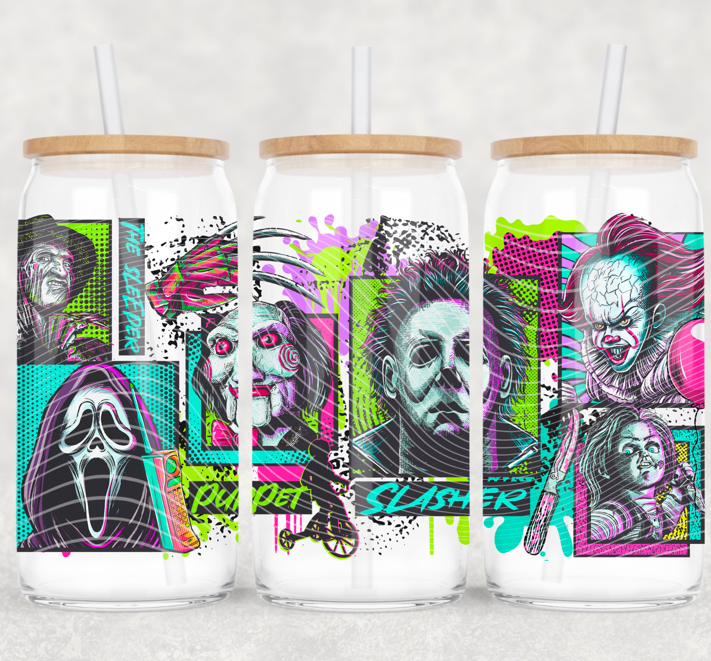 Horror Squad 16 oz Glass Can Wraps