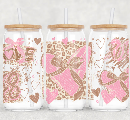 Leopard Love 16 oz Glass Wraps