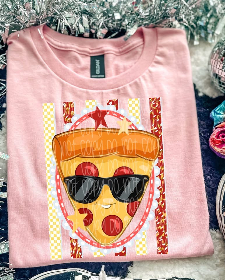 Pizza With Sunglasses DTF Print