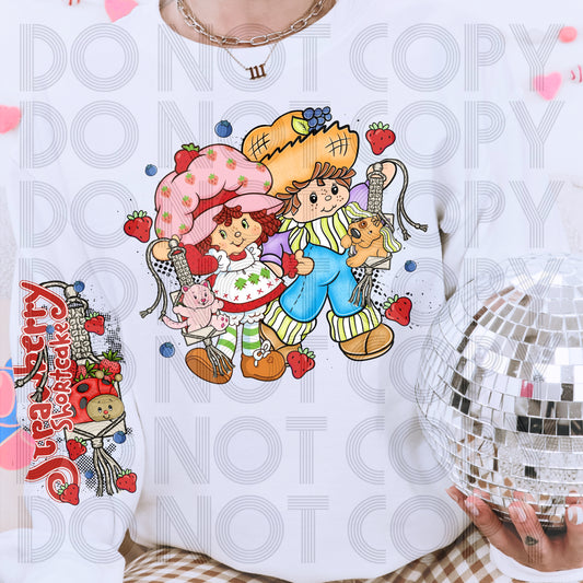 Strawberry Girl Macrame DTF Prints