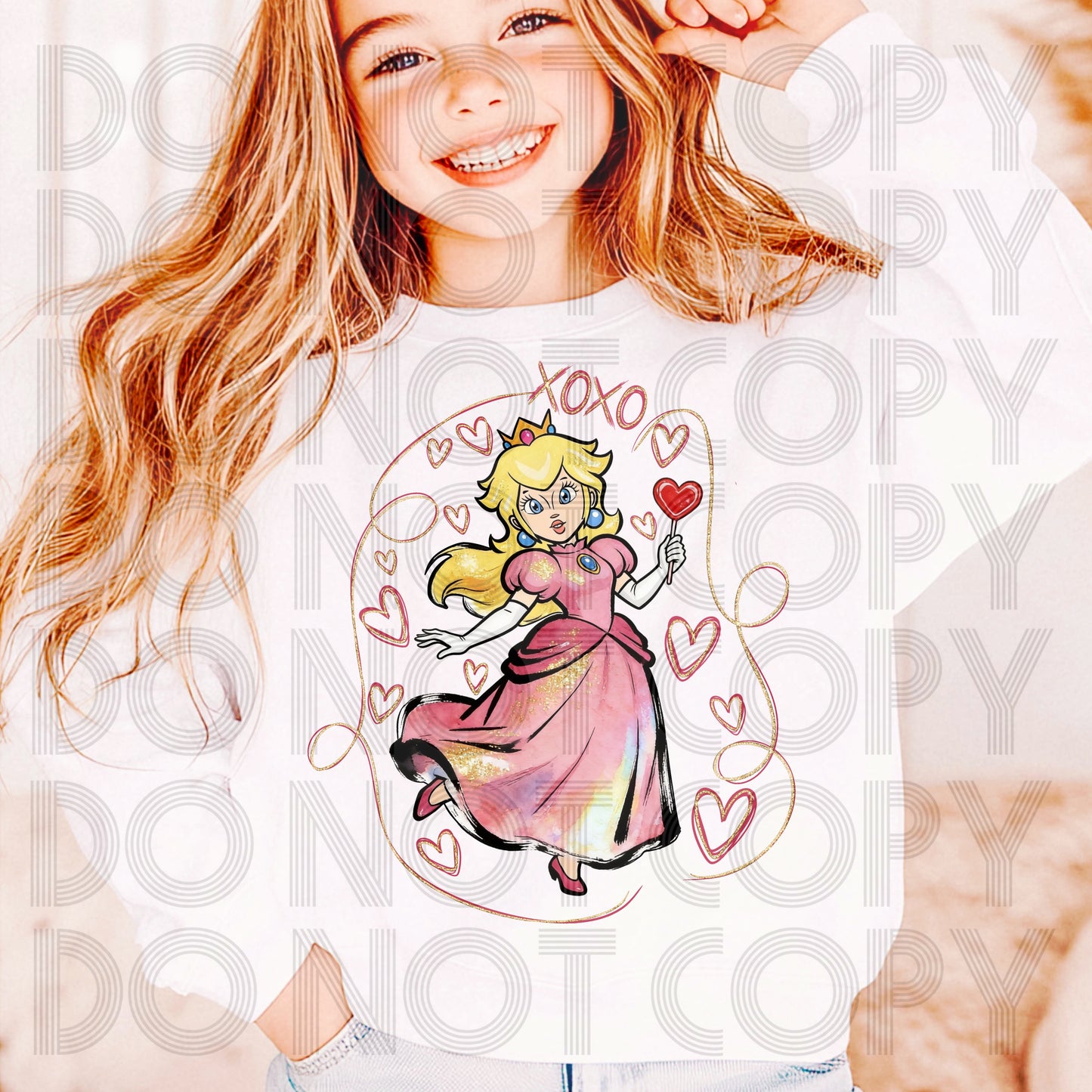 XOXO Peach Valentine DTF Prints