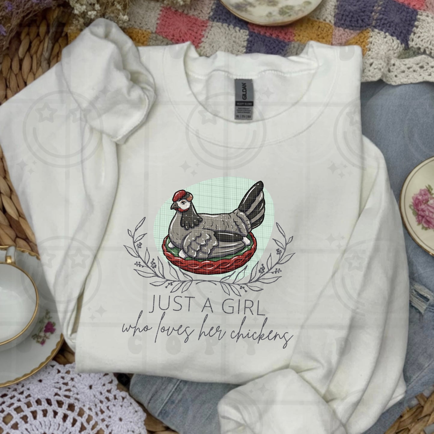 Just A Girl Who Loves Her Chickens DTF Prints