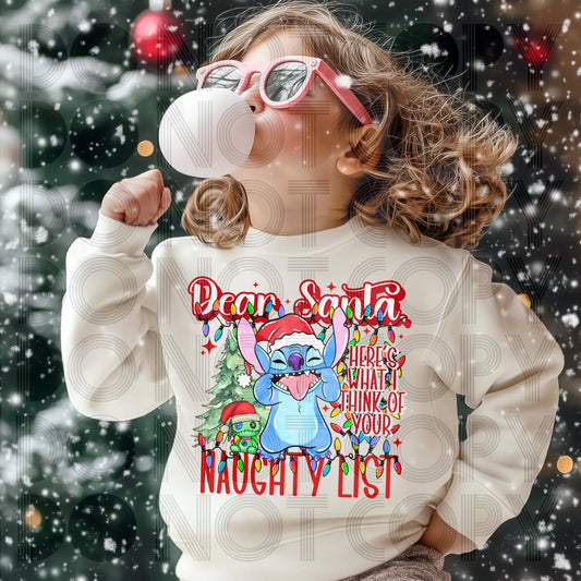 Santa’s Naughty List 626 DTF Prints