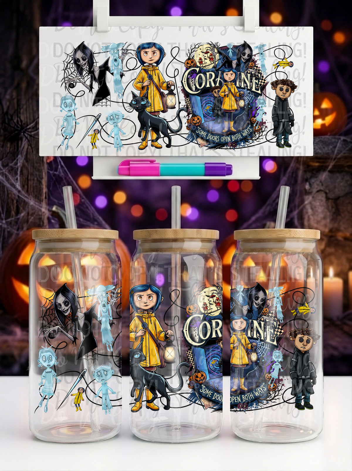 Coraline Some Doors Open Both Ways 16 oz Glass Wrap