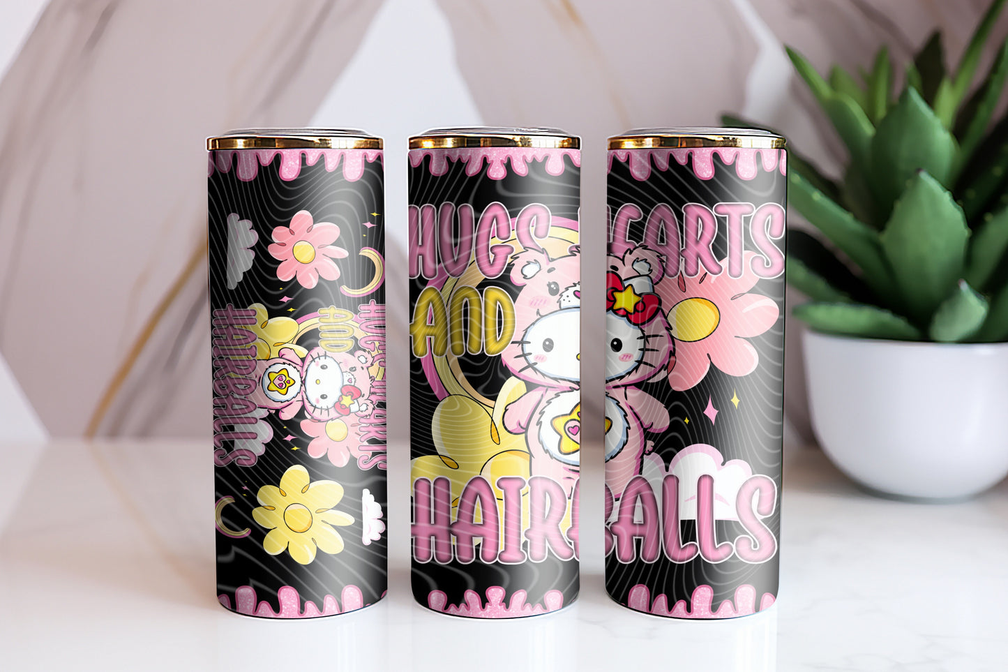 Hugs Hearts And Hairballs Tumbler Wrap
