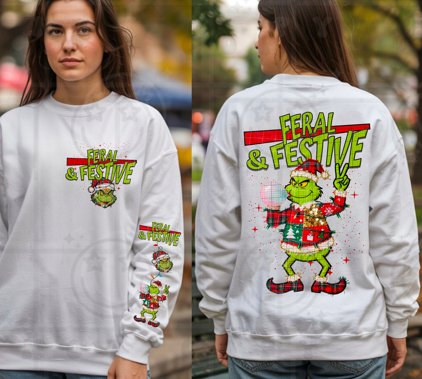 Feral & Festive Faux Embroidery DTF Print