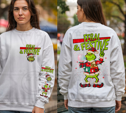 Feral & Festive Faux Embroidery DTF Print