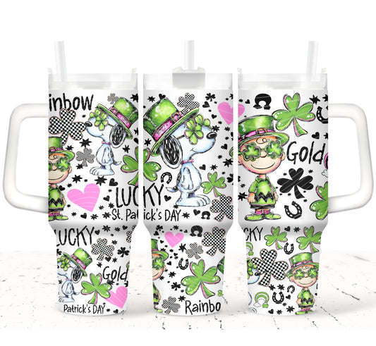 Peanuts Lucky Clover 40 oz Tumbler Print