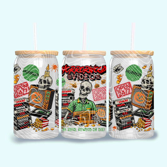 HorrorWood Movies 16 oz Glass Wraps
