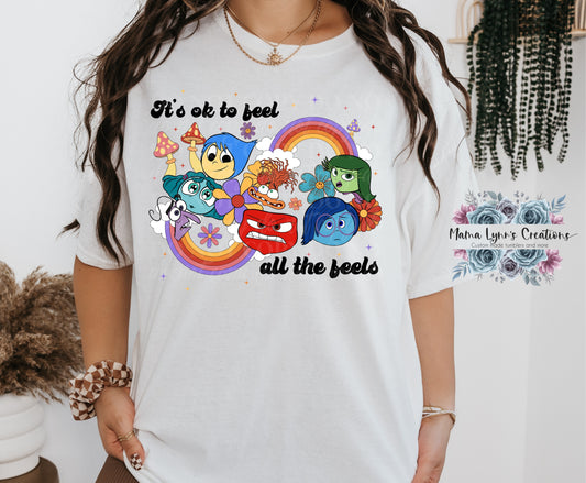 Rainbows It's Okay To Feel All The Feels Design DTF Print